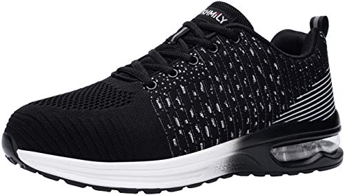 DYKHMILY Zapatillas de Seguridad Hombre Trabajo Ligero Calzado de Seguridad Deportivo con Puntera de Acero Zapatos de Seguridad Transpirable Comodo Construcción Zapatos(Starlight Negro,43 EU)