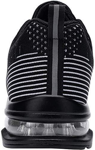 DYKHMILY Zapatillas de Seguridad Hombre Trabajo Ligero Calzado de Seguridad Deportivo con Puntera de Acero Zapatos de Seguridad Transpirable Comodo Construcción Zapatos(Starlight Negro,43 EU)
