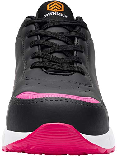 DYKHMILY Zapatos de Seguridad Mujer Ligeros Comodo Zapatos de Trabajo con Punta de Acero Respirable Antideslizante Calzado de Seguridad Deportivo(37EU,Rosa Negro)
