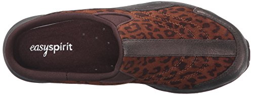 Easy Spirit Women's Traveltime Clog, Dark Brown/Brown/Multi Suede, 5 M US