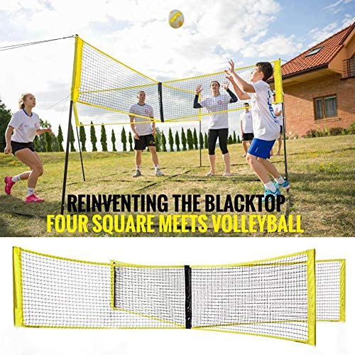 Easy-topbuy Red De Voleibol, Cuatro Cuadrados Red De Bádminton De Tenis Red De Vóley Playa Impermeable Portátil para Jardines, Campus, Playas, Piscinas