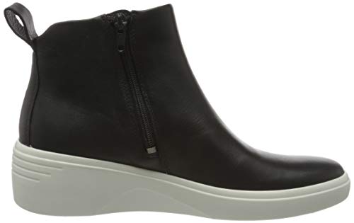 ECCO Soft 7 Wedge Black Droid, Botas Cortas al Tobillo Mujer, Negro, 40 EU