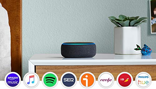 Echo Dot (3.ª generación) - Altavoz inteligente con Alexa, tela de color antracita