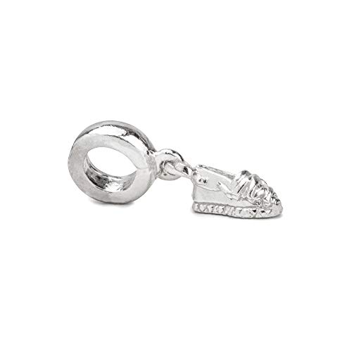 Eguzkilore Charm Plata de Ley 925 Abalorio Alpargata Compatible con Pulseras Eguzkicharm, Pandora y Otras Pulseras de Estilo Europeo.