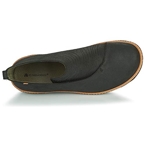 El Naturalista Mujer Botines, señora Botines de cuña,Botas,Botines,Botín con cuña,tacón de cuña,Plateforme,Wedge,Plana,Negro(),41 EU / 8 UK