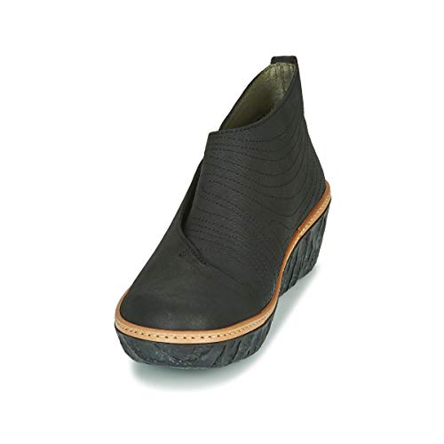 El Naturalista Mujer Botines, señora Botines de cuña,Botas,Botines,Botín con cuña,tacón de cuña,Plateforme,Wedge,Plana,Negro(),41 EU / 8 UK