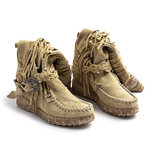 EL VAQUERO Squaw Silverston - Botas indias Squaw Silverstone Beige - Talla Beige Size: 38 EU