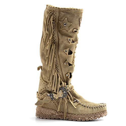 EL VAQUERO Squaw Silverston - Botas indias Squaw Silverstone Beige - Talla Beige Size: 38 EU