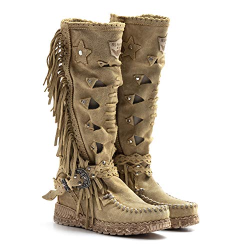 EL VAQUERO Squaw Silverston - Botas indias Squaw Silverstone Beige - Talla Beige Size: 38 EU