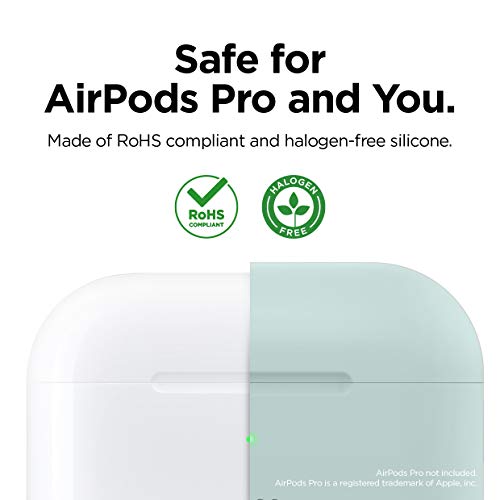 elago Original Funda de Silicona Compatible con AirPods Pro (2019) - 360° Protección de Cuerpo Completo, Premium Silicona [Ajuste Probado] (Verde Menta)