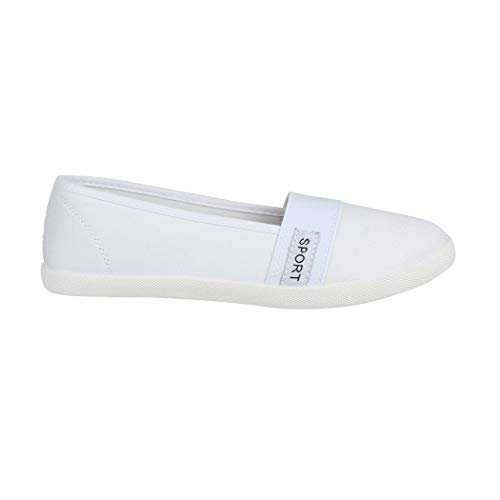 Elara Bailarina de Mujer Zapatillas Planas y Cómodas Chunkyrayan Blanco K160 White-39