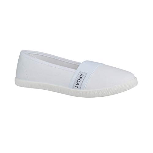 Elara Bailarina de Mujer Zapatillas Planas y Cómodas Chunkyrayan Blanco K160 White-39