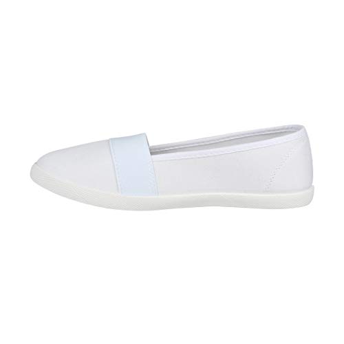Elara Bailarina de Mujer Zapatillas Planas y Cómodas Chunkyrayan Blanco K160 White-39