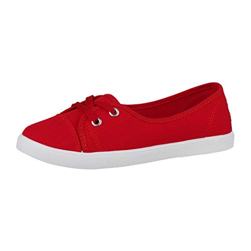 Elara Bailarina Mujer Sneaker con Cordones Chunkyrayan Rojo CL33311 Red-37
