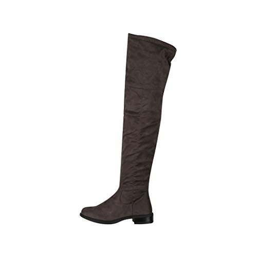 Elara Botas Mujer Overknee sobre Rodilla Chunkyrayan Gris MR-1 Grey-37