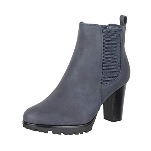 Elara Botines Chelsea Mujer Chunkyrayan Azul Marino KL0610 Navy-39