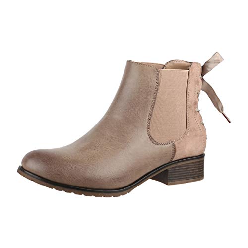 Elara Botines Chelsea Mujer con Bucle Chunkyrayan Caqui 2018 C535-Khaki-40