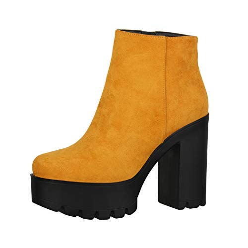Elara Botines Chelsea para Mujer Chunkyrayan Amarillo HQ115 Yellow-38