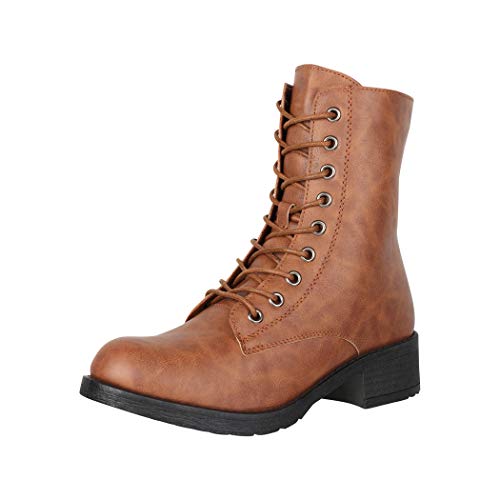 Elara Botines con Cordones Mujer Chunkyrayan Camello 1219B-PA Camel-37