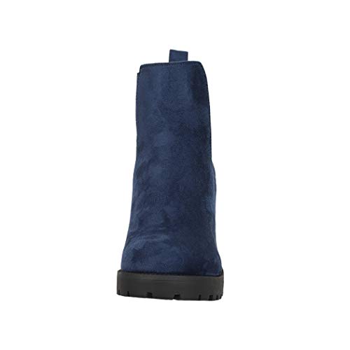 Elara Botines de Mujer Chunkyrayan Azul Oscuro KA523-1 Dk.Blue-38