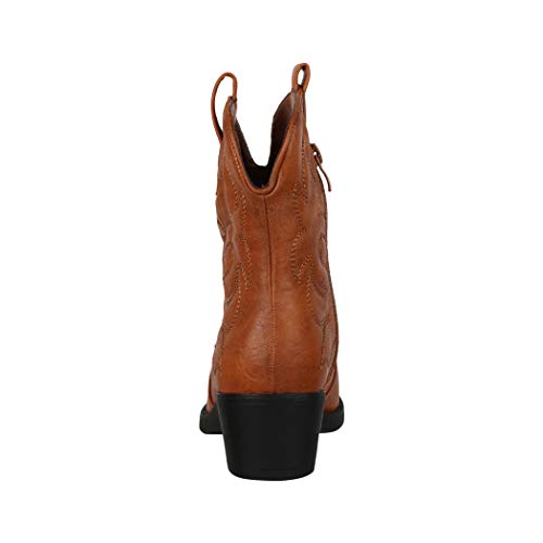 Elara Botines Mujer Botas de Vaquero Chunkyrayan Camello 301-A31 Camel-37