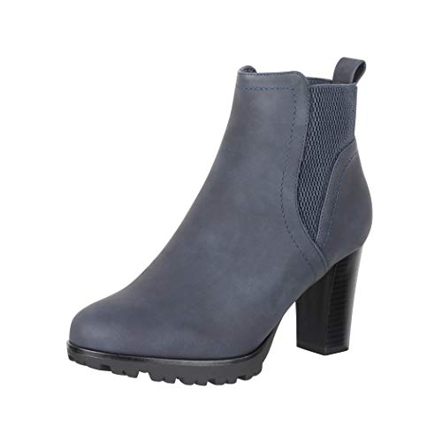 Elara Botines Mujer Chunkyrayan Azul Marino KL0612 Navy-39