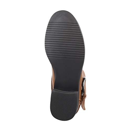Elara Botines Mujer Forrado Hebillas Chunkyrayan Camello LR9091 Camel-39