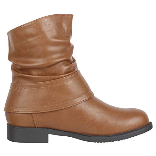 Elara Botines Mujer Forrado Hebillas Chunkyrayan Camello LR9091 Camel-39