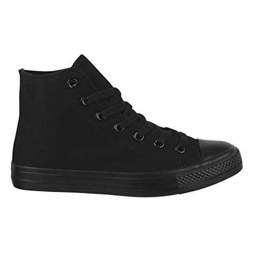 Elara Zapatillas Deportivas Unisex Hombre y Mujer Textil High Top Textil Chunkyrayan Todo Negro ZY9031-12-Allblack-41