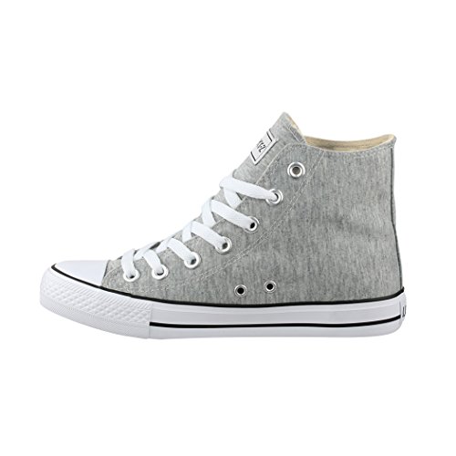 Elara Zapatos de Deporte Unisex Sneaker High Top Chunkyrayan Gris Claro BE-CA014/CB019 lt.Grey-37