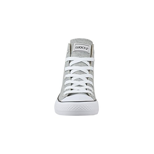 Elara Zapatos de Deporte Unisex Sneaker High Top Chunkyrayan Gris Claro BE-CA014/CB019 lt.Grey-37