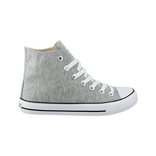 Elara Zapatos de Deporte Unisex Sneaker High Top Chunkyrayan Gris Claro BE-CA014/CB019 lt.Grey-37