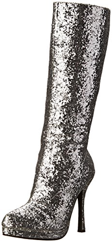 Ellie Shoes 421- Zara – Botas de caña alta para mujer., Plateado (Plateado), 10 B(M) US