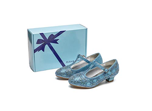ELSA & ANNA® Última Diseño Niñas Princesa Reina de Nieve Partido Zapatos Zapatos de Fiesta Sandalias BLU22-SH (24 EU)