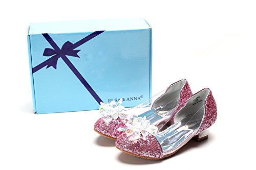 ELSA & ANNA Última Diseño Niñas Princesa Reina de Nieve Partido Zapatos Zapatos de Fiesta Sandalias PNK16-SH (PNK16-SH, Euro 24-Longitud:16.0cm)