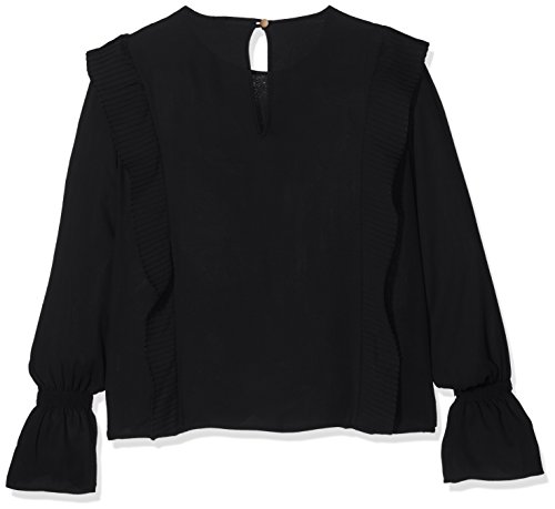 Elvi Frill Detailed Blouse Blusa, Negro, 50 para Mujer