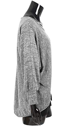 Emma & Giovanni - Pullover - Top - Mujer (M-L, Gris)
