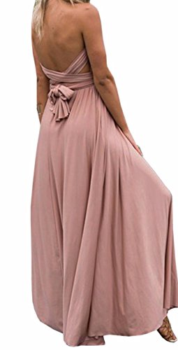 EMMA Mujeres Falda Larga de Cóctel Vestido de Noche Dama de Honor Elegante sin Respaldo