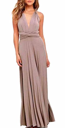 EMMA Mujeres Falda Larga de Cóctel Vestido de Noche Dama de Honor Elegante sin Respaldo