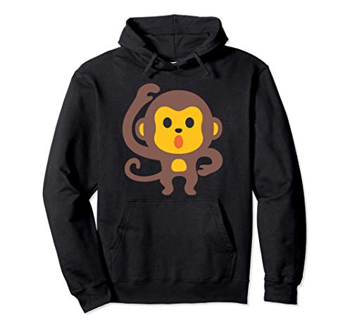Emoji Mono Fiesta Adorable Lindo Zoo Mono Emoticono Marrón Sudadera con Capucha