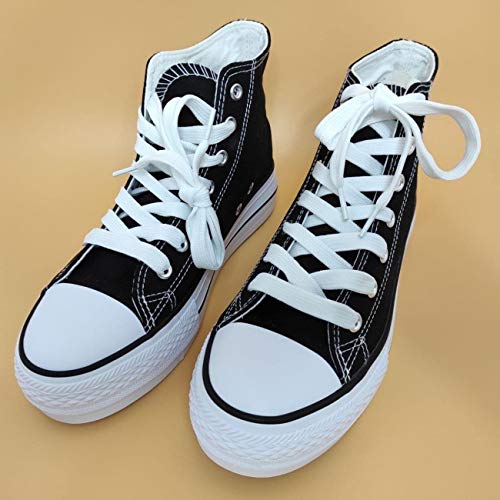 Encarni Zapatería - Zapatillas Cásual para Mujer Lona con Plataforma (Negro, 39)