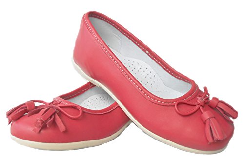 ennellemoo® Made in EU - Alpargatas/Zapatos de tacón/Mocasines Niñas, Color Rojo, Talla 28 EU