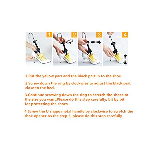 Ensanchador de zapatos para mujer (sencillo), largo y ancho extendido de los zapatos ajustados, EU 36 - 41 (damas, medio, amarillo)
