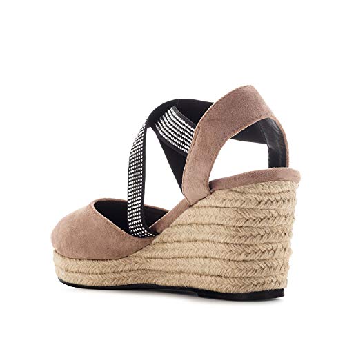 Espardeñas de Mujer de Verano con cuya de Yute - AM5431 - Cuñas Muy cómodas Materiales - Cuñas en Tallas pequeñas y Grandes de la 32 a la 35 y 42 a la 45. Maquillaje, EU 43
