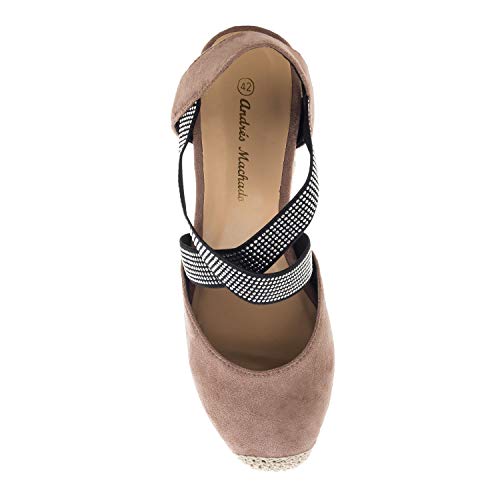 Espardeñas de Mujer de Verano con cuya de Yute - AM5431 - Cuñas Muy cómodas Materiales - Cuñas en Tallas pequeñas y Grandes de la 32 a la 35 y 42 a la 45. Maquillaje, EU 43