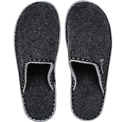 ESTRO Zapatillas De Casa Hombre Zapatillas Fieltro Pantuflas Casa Hombre F14 (Negro, 43)