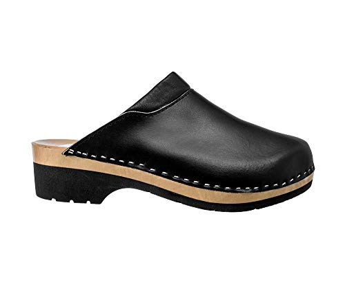 ESTRO Zuecos De Madera para Mujer Calzado Sanitario De Trabajo CDL02 (40, Negro 1)