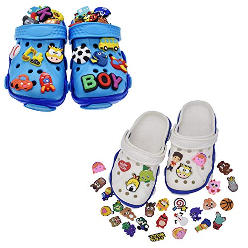 Etern 50 Piezas Different Shoe Charms, Adornos de Zapatos PVC Encantos de Zapatos de Dibujos Animados, para Decoración de Fiestas, Regalos de Navidad para Niños