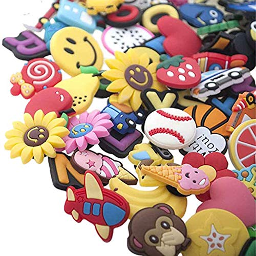 Etern 50 Piezas Different Shoe Charms, Adornos de Zapatos PVC Encantos de Zapatos de Dibujos Animados, para Decoración de Fiestas, Regalos de Navidad para Niños