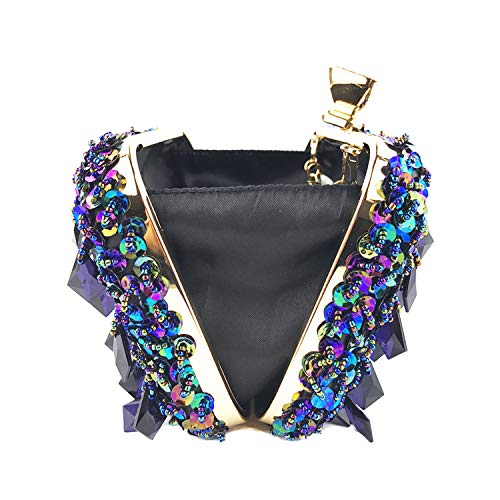 EVEOUT Embrague Deslumbrante con Brillo Deslumbrante de la Dama, Bolso de Noche con Incrustaciones de Cristales de Novias Nobles Para la Fiesta de Bodas